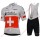 Radsport Team Ag2r La Mondiale 2018 Swiss Champion Radbekleidung Satz Trikot Kurzarm+Trägerhosen Set