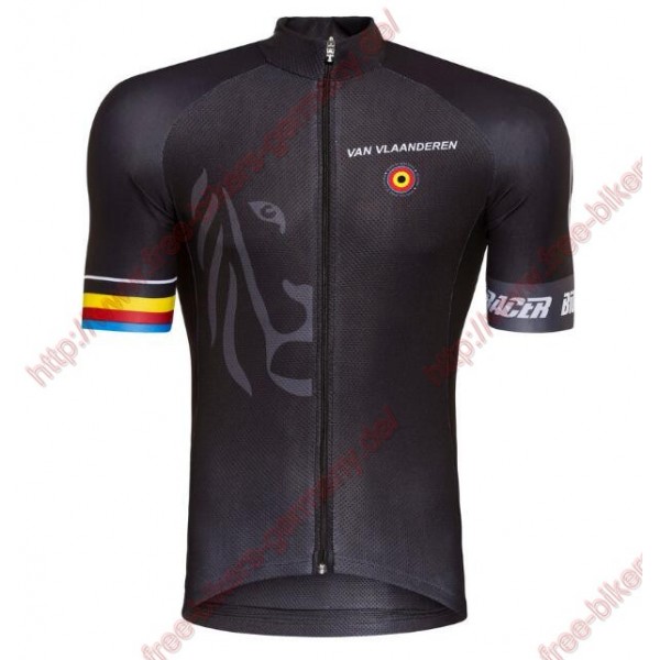 Radsport Bioracer Van Vlaanderen schwarz 2018 Trikot Kurzarm