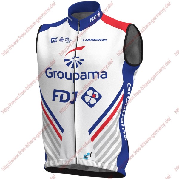 Radsport Groupama Fdj 2018 Windstopper ärmelloses Trikot Kurz