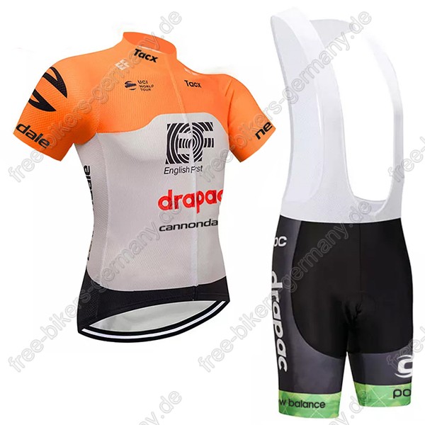 Cannondale Drapac Orange Radbekleidung Satz Trikot Kurzarm+Trägerhosen Set 2018