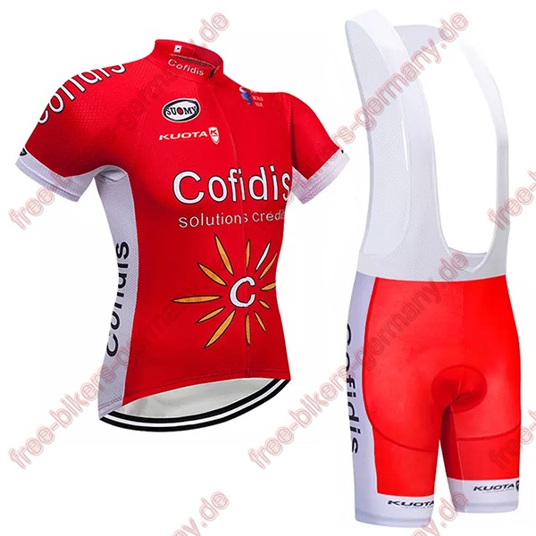 Profiteam 2018 Cofidis Radbekleidung Satz Trikot Kurzarm+Trägerhosen Set