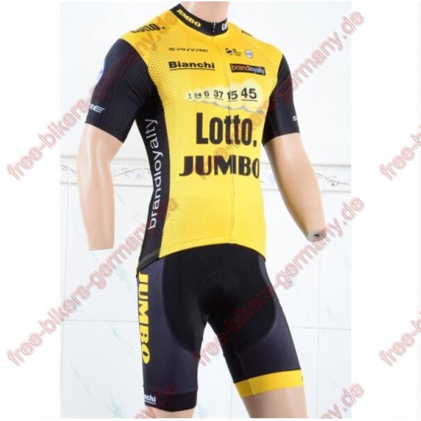 Profiteam 2018 LottoNL-Jumbo Fahrradbekleidung Trikot Kurzarm+Radhose