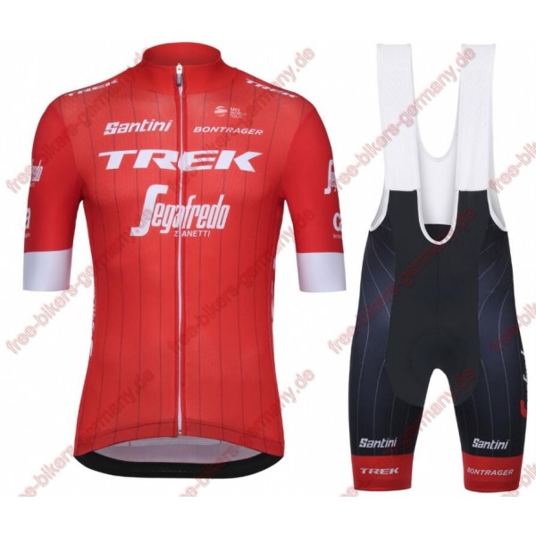 Profiteam 2018 Trek Segafredo rot Radbekleidung Satz Trikot Kurzarm+Trägerhosen Set