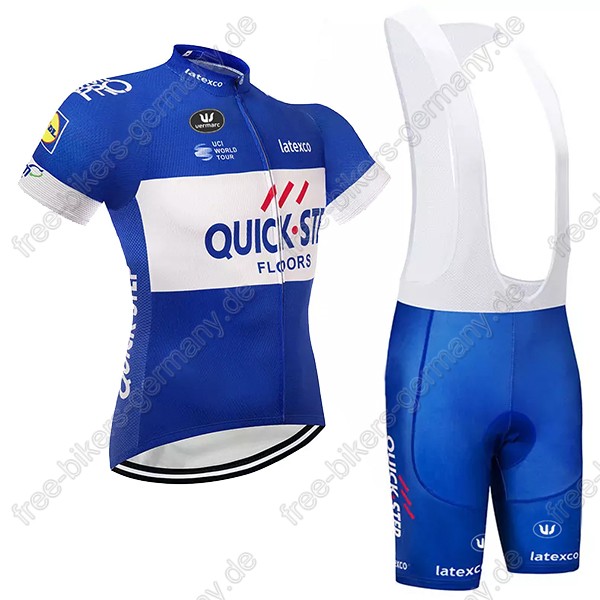 Quick Step Floors blau Radbekleidung Satz Trikot Kurzarm+Trägerhosen Set 2018