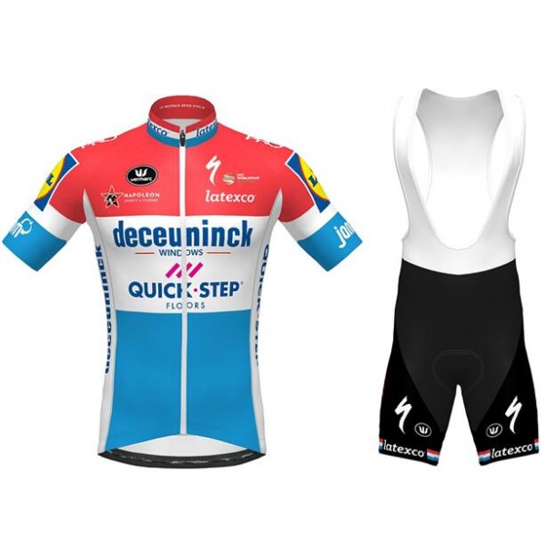 Fahrradbekleidung Radsport 2020 DECEUNINCK QUICK-STEP Luxembourgian Champion Radbekleidung Satz Trikot Kurzarm+Trägerhosen Se