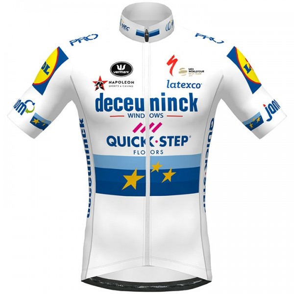 Fahrradbekleidung Radsport 2020 DECEUNINCK QUICK-STEP European Champion Trikot Kurzarm Outlet