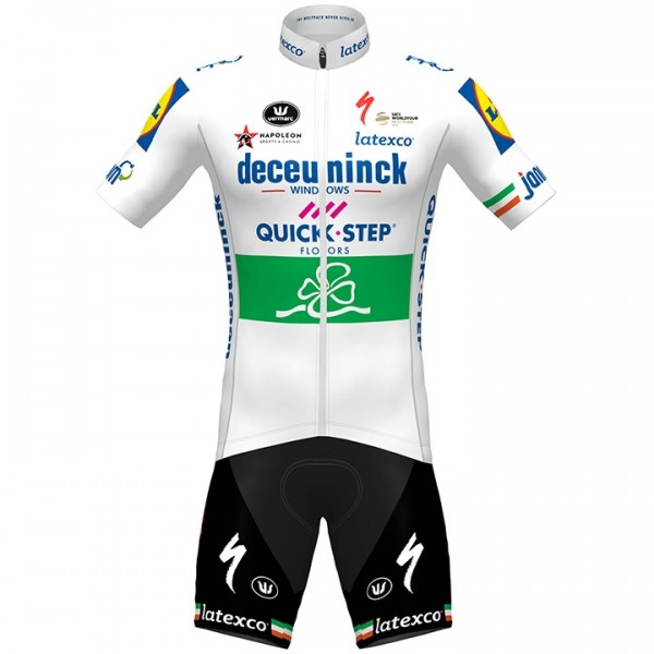 Fahrradbekleidung Radsport 2020 DECEUNINCK QUICK-STEP Irish Champion Radbekleidung Satz Trikot Kurzarm+Fahrradhose Set Outlet