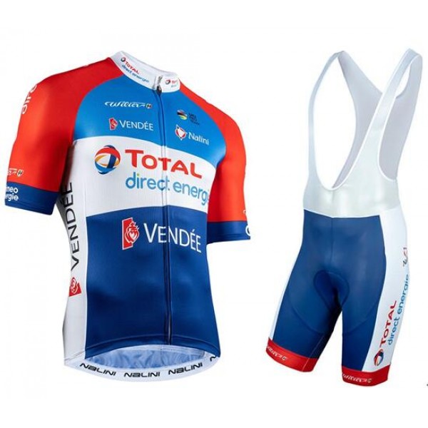 Fahrradbekleidung Radsport 2020 Team Total Direct Energie Radbekleidung Satz Trikot Kurzarm+Trägerhosen Set Outlet