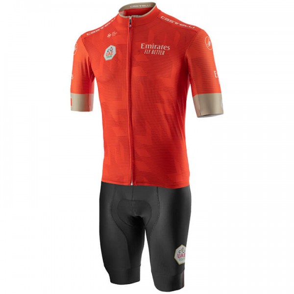 Fahrradbekleidung Radsport 2020 UAE Tour Radbekleidung Satz Trikot Kurzarm+Fahrradhose Set Outlet Orange