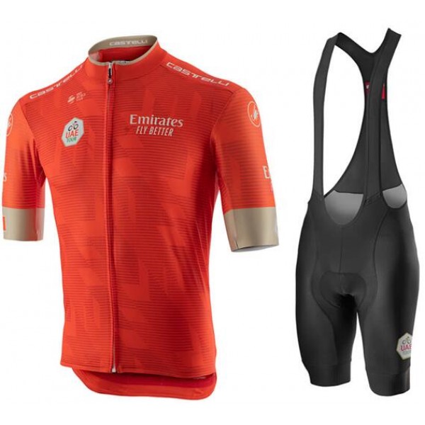 Fahrradbekleidung Radsport 2020 UAE Tour Radbekleidung Satz Trikot Kurzarm+Trägerhosen Set Outlet Orange