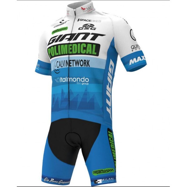 Fahrradbekleidung Radsport 2020 Team Giant Polimedical Radbekleidung Satz Trikot Kurzarm+Trägerhosen Set Outlet 37HKN