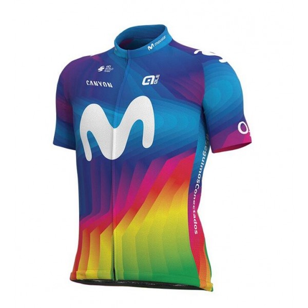 Fahrradbekleidung Radsport 2020 MOVISTAR TEAM Strade Bianche Tenue Cyclisme Trikot Kurzarm Outlet QP1FH