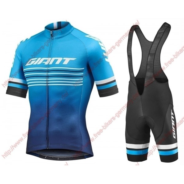 Profiteams 2019 Giant Race Day Blue Radbekleidung Satz Trikot Kurzarm+Trägerhosen Set Outlet