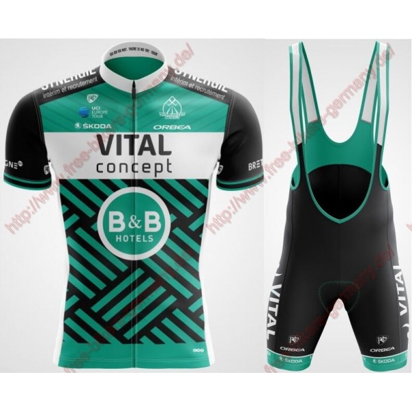 Profiteams Vital Concept Cycling 2019 Radbekleidung Satz Trikot Kurzarm+Trägerhosen Set Outlet