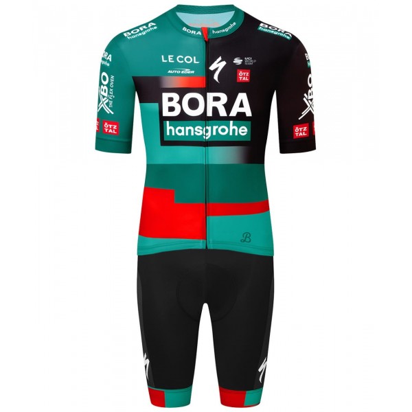 BORA-hansgrohe 2023 Set(Radtrikot kurzarm+Trägerhose)-Radsport-Profi-Team