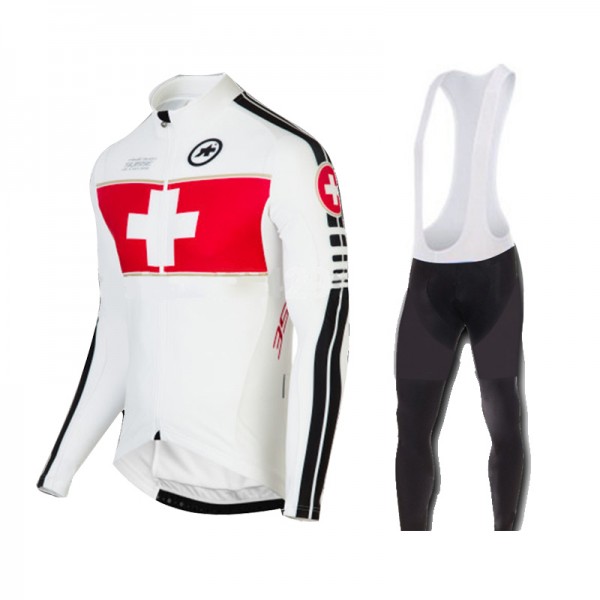 2015 Assos Fahrradbekleidung Radtrikot Satz Langarm und Lange Trägerhose PWDR164