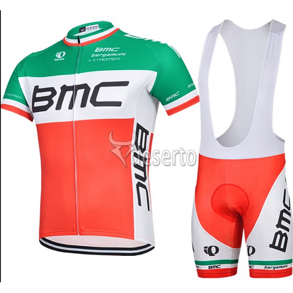 2015 BMC Fahrradbekleidung Satz Fahrradtrikot Kurzarm Trikot und Kurz Trägerhose Rot und Grün XPCL920