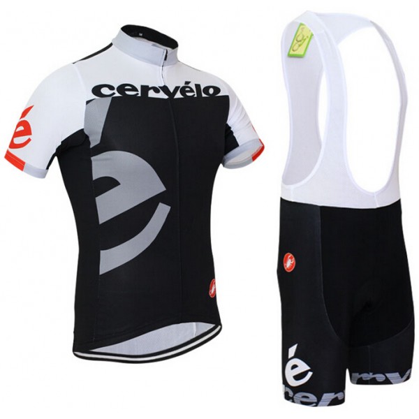 2015 Cervelo Radtrikot Kurzarm grau schwarz und Kurz Trägerhose SBHB243