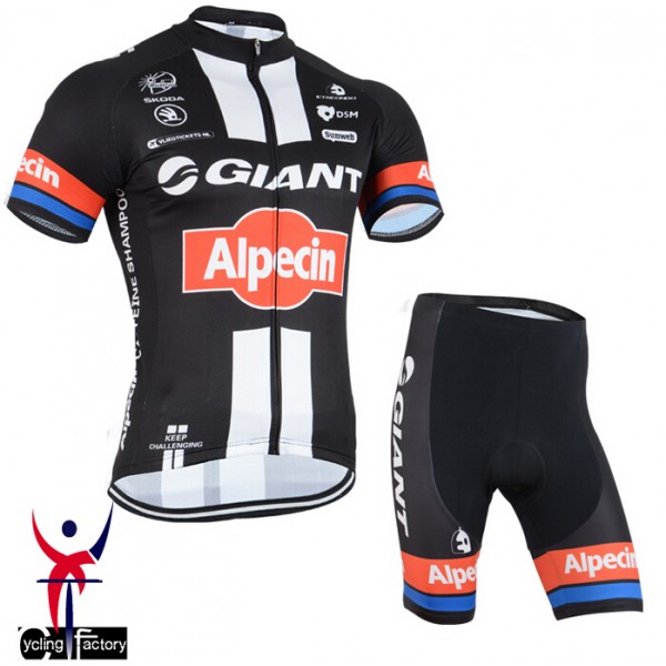 2015 GIANT-ALPECIN Radbekleidung Radtrikot Kurzarm und Fahrradhosen Kurz LEOK350