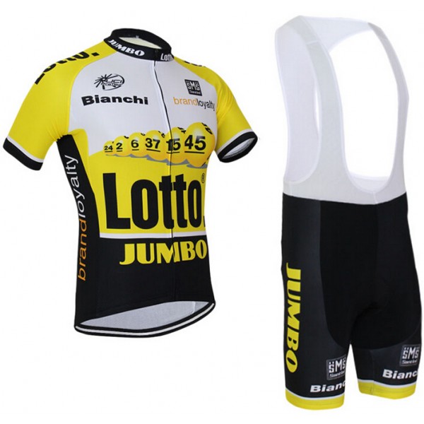 2015 Lotto Fahrradbekleidung Satz Fahrradtrikot Kurzarm Trikot und Kurz Trägerhose LIJV837