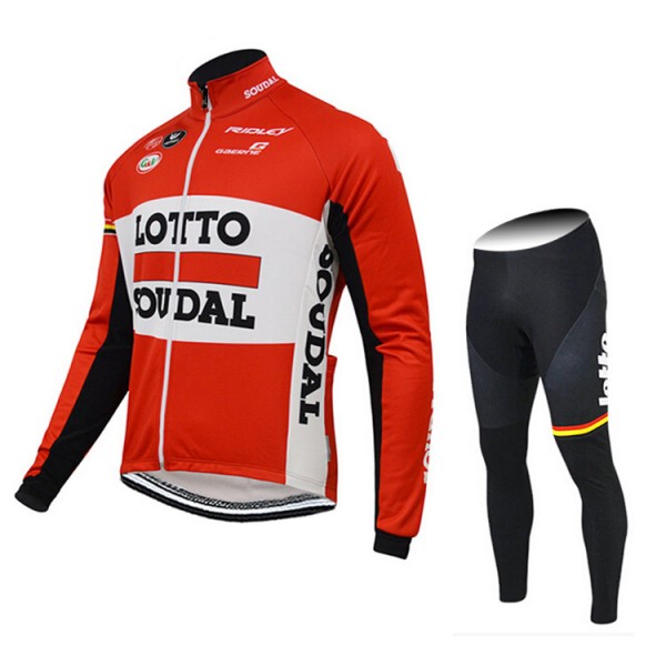 2015 Lotto Soudal Fahrradbekleidung Radtrikot Satz Langarm und Lange Fahrradhose VIHO558