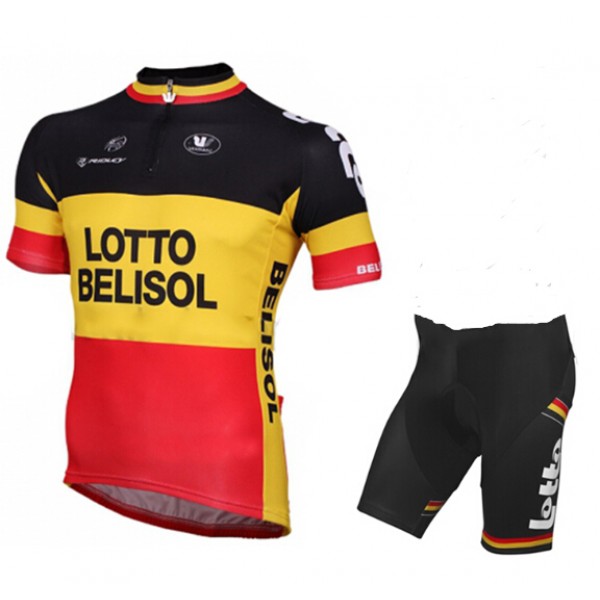 2015 Lotto Belisol Radbekleidung Radtrikot Kurzarm und Fahrradhosen Kurz CHEZ182