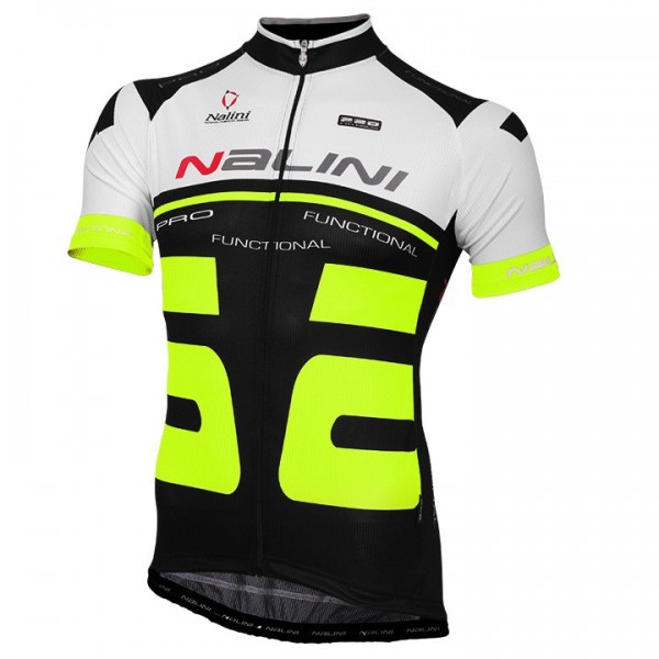 2015 Nalini Bao Weiß-Schwarz Fluo Radtrikot Kurzarm ZZIK496