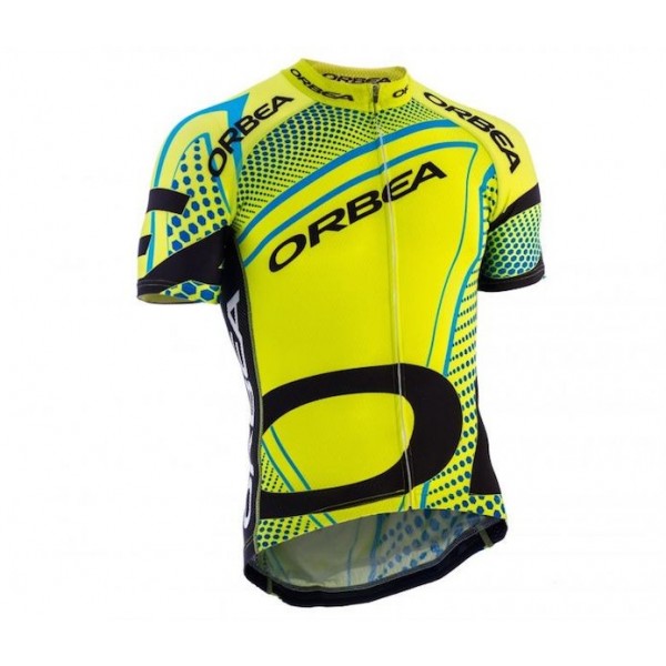 2015 Orbea fluo Gelb Blau Radtrikot Kurzarm GBKZ696