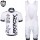 2015 Rock Racing Weiß Fahrradbekleidung Satz Fahrradtrikot Kurzarm Trikot und Kurz Trägerhose PDGM919