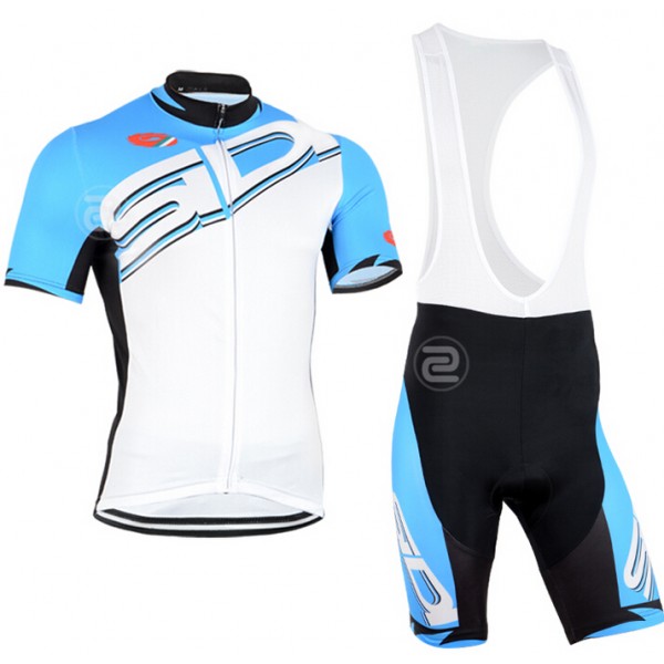 2015 SIDI Fahrradbekleidung Satz Fahrradtrikot Kurzarm Trikot und Kurz Trägerhose blau QBQA663