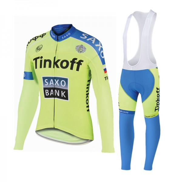 2015 Saxo bank Tionkff Fahrradbekleidung Radtrikot Satz Langarm und Lange Trägerhose INTI234