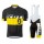 2015 Proteam Scott Schwarz-Gelb Fahrradbekleidung Satz Fahrradtrikot Kurzarm Trikot und Kurz Trägerhose DQBX596