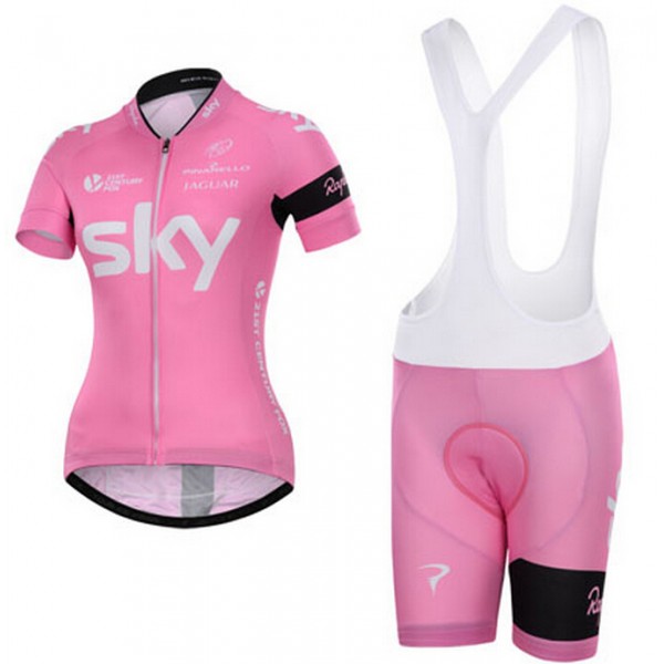 2015 Sky Damen Fahrradbekleidung Satz Fahrradtrikot Kurzarm Trikot und Kurz Trägerhose KGDH398