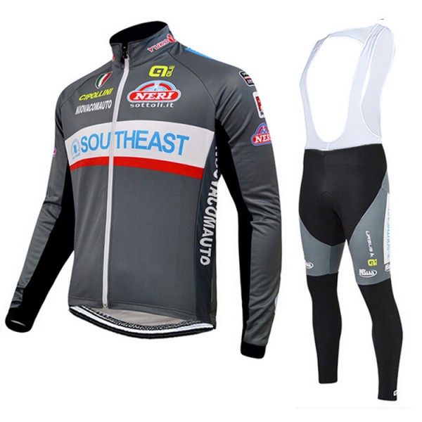 2015 Southeast Fahrradbekleidung Radtrikot Satz Langarm und Lange Trägerhose LEUL494