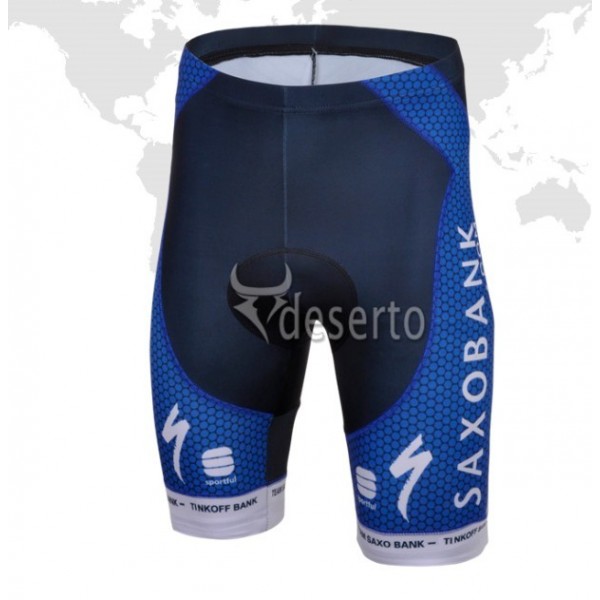 2013 Saxo Bank Tinkoff Pro Team Kurz Radhose Dunkel Blau GFGB957