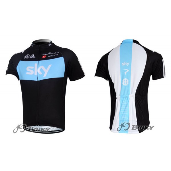 2012 SKY Radtrikot Kurzarm Schwarz Blau EVFD170