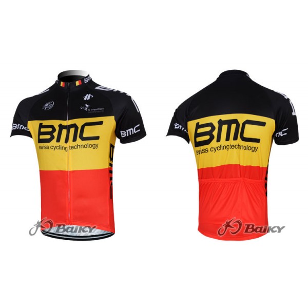 2012 BMC Racing Radtrikot Kurzarm Rot Gelb FVIX596