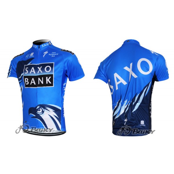 2012 Saxo Bank Radtrikot Kurzarm Blau HDGY380