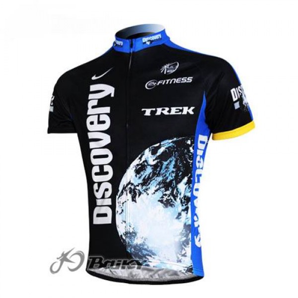 Discovery Channel Trek Pro Team Radtrikot Kurzarm Schwarz Blau HFMB831