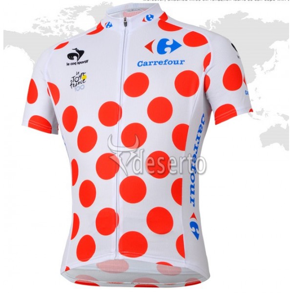 Tour de France le coq sportif Gepunktetes Trikot Radtrikot Kurzarm NYYK357