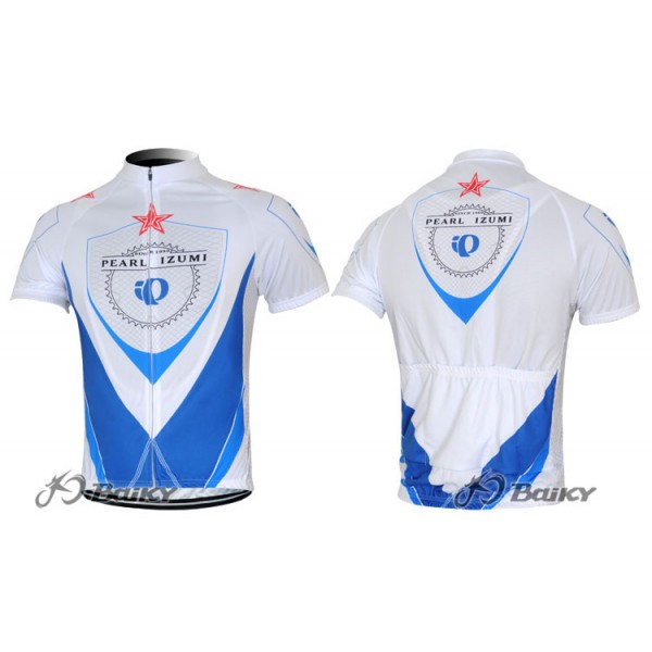 2012 Pearl Izumi Radtrikot Kurzarm Weiß Blau RJMJ906