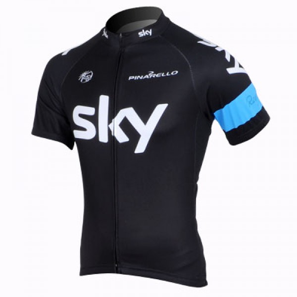 2013 Team Sky Radtrikot Kurzarm Schwarz Blau RKIW510