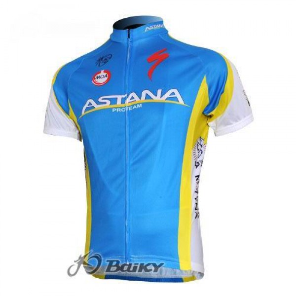 Astana Pro Team Radtrikot Kurzarm Blau TJTY174