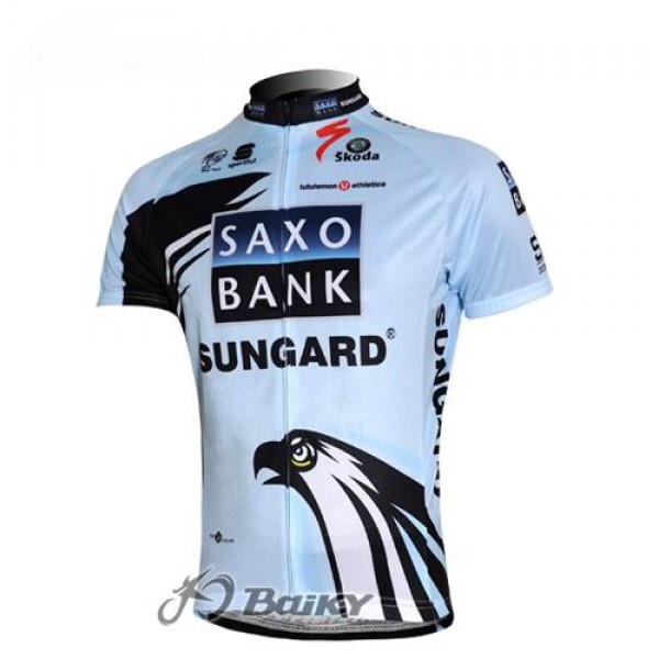 Saxo Bank Sungard Pro Team Radtrikot Kurzarm Weiß UBOG325