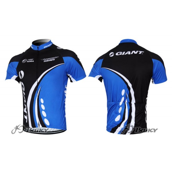 2012 Giant Sram Radtrikot Kurzarm Schwarz Blau WCDG696