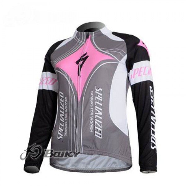 Specialized Pro Team S-Works Fahrradtrikot Langarm Rosa Grau Damen CIVD668