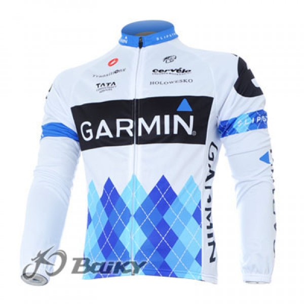 Garmin Barracuda Pro Team Fahrradtrikot Langarm Weiß VUSH272