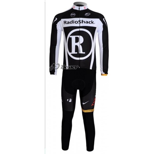 RadioShack Trek Nissan Livestrong Fahrradtrikot Langarm Weiß Schwarz Gelb ZFTL398