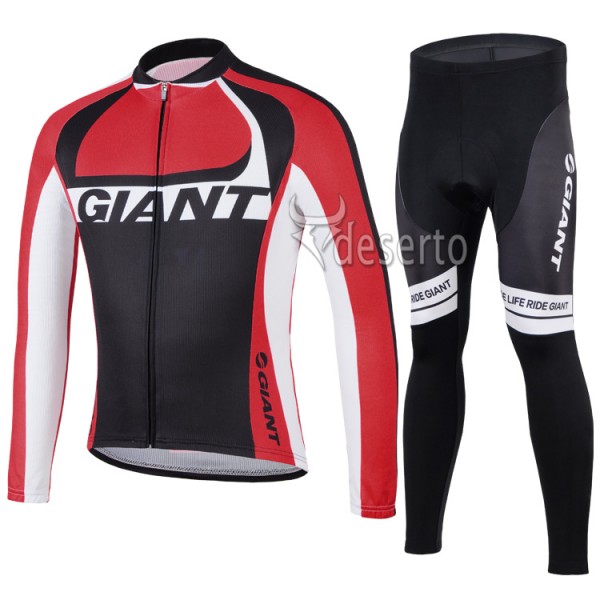 2014 Giant Radbekleidung Satz Fahrradtrikot Langarm und Lang Radhose Rot EDQU146