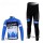 Garmin Barracuda Pro Team Radbekleidung Satz Fahrradtrikot Langarm und Lang Radhose Blau Weiß GCIU449